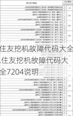 住友挖机故障代码大全,住友挖机故障代码大全7204说明