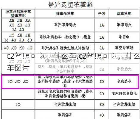 c2驾照可以开什么车,c2驾照可以开什么车图片