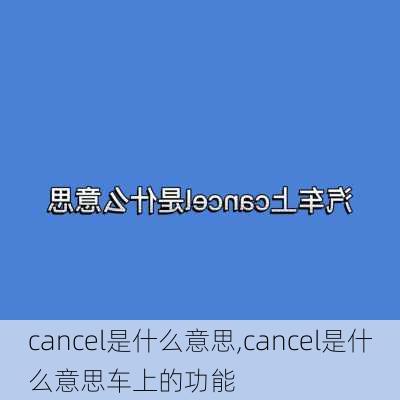 cancel是什么意思,cancel是什么意思车上的功能