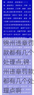 锦州违章罚款都有几个处理点,锦州违章罚款都有几个处理点啊