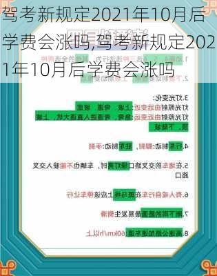 驾考新规定2021年10月后学费会涨吗,驾考新规定2021年10月后学费会涨吗