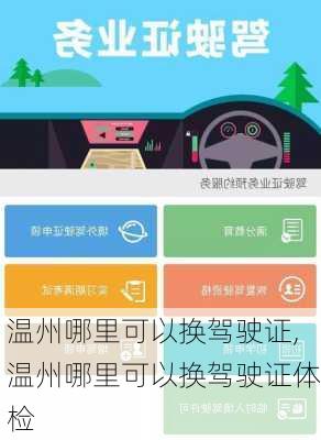 温州哪里可以换驾驶证,温州哪里可以换驾驶证体检