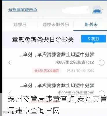 泰州交管局违章查询,泰州交管局违章查询官网