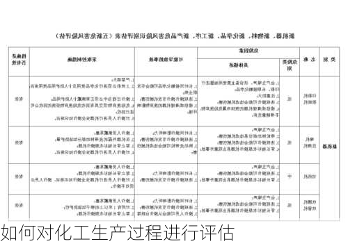 如何对化工生产过程进行评估