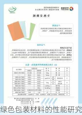 绿色包装材料的性能研究