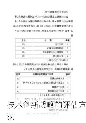 技术创新战略的评估方法