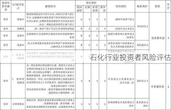 石化行业投资者风险评估